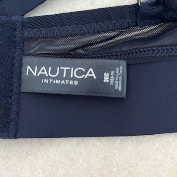 Nautica Women's Navy Bra Sustainably Crafted Recycled Microfiber/Mesh SZ 36C NWT - Picture 7 of 8
